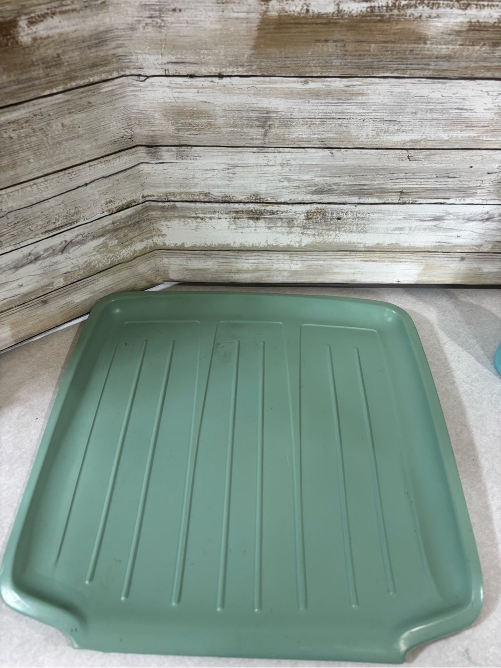 Vintage green Rubbermaid dish drain tray